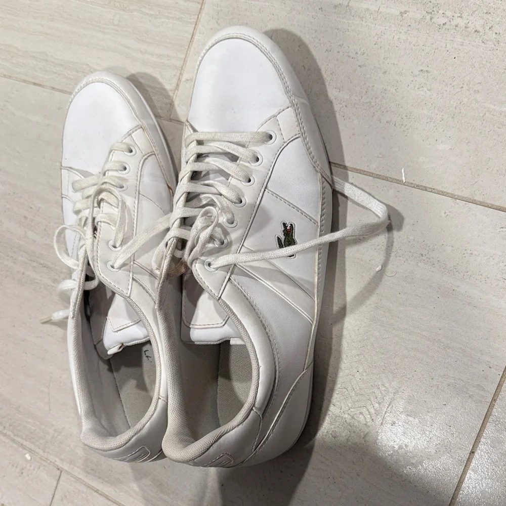 Lacoste White Sneakers with Embroidered Logo‎ size 10.5